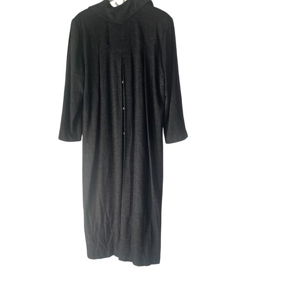 Ten Eleven Vintage 90s Size XL 70% Wool Grey Double Breasted Trench Coat - Picture 6 of 11